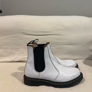 White Leather Chelsea Boots